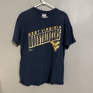 Vintage West Virginia University T Shirt Sz L Morgantown WVU Y2K Hanes
